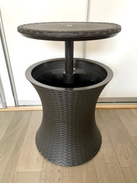 Rattan Side Table and Cooler