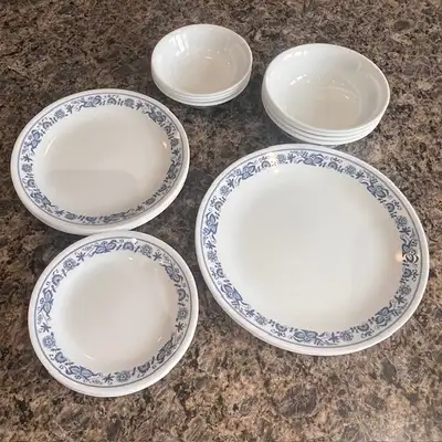 Vintage Corelle dinnerware by Corning. "Old Town Blue Onion", View more