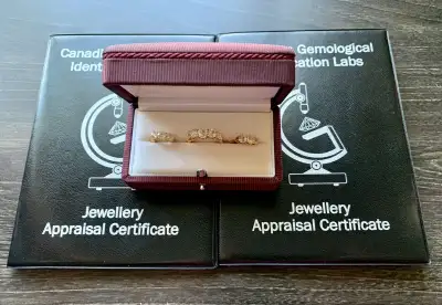 Diamond ring and earrings set (14K gold), View more