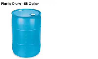For sale used 55 gallon plastic barrels.$5.00 ea.