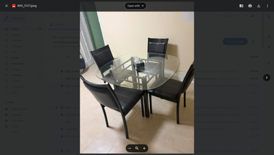 5-Piece Round Glass Dining/Dinette Set - 4 Faux Leather Chairs, View more