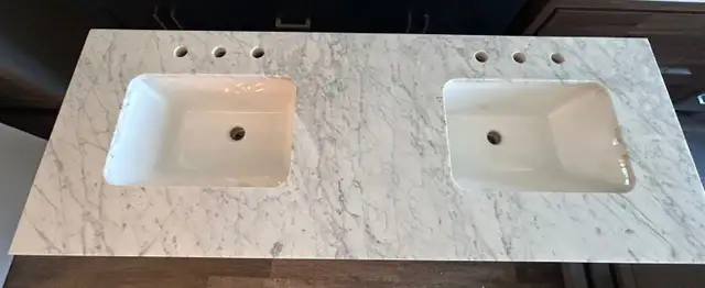 BRAND NEW Sydney 60” Double Vanity With Carrara Marble Top in Cabinets & Countertops in Oakville / Halton Region - Image 5