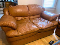 Leather sofa (loveseat)