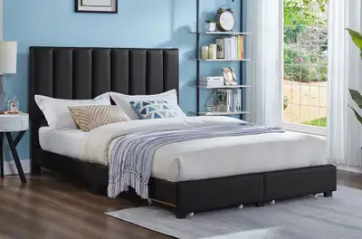 New Farber Black Queen Platform Bedframe with Storage, View more