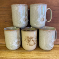 Lot of 4+1 Denby Coffee Mugs (like new)