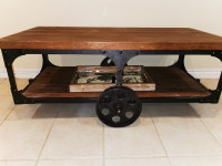 Stylish Wooden Coffee Table With Wheels