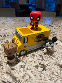 Dead pool chimichanga truck + Mickey Mouse funko Groot 