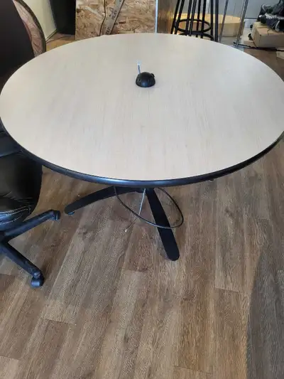 Round Table with Power Bar, View more