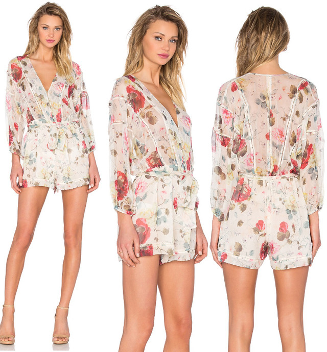 Floral Romper Playsuit Belted Waist Tie in Women's - Other in Cambridge