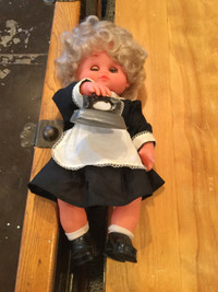 RARE - VINTAGE Wind Up HOUSE MAID IRONING Celluloid  DOLL