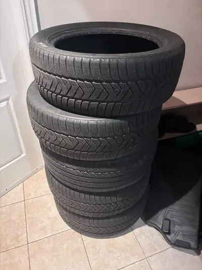 Selling a set of used tires, size 235/50R19. These tires have been previously used and are in fair c...