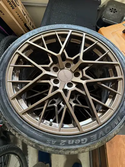 Set of four rims with Ironman iMove Gen2 AS tires, size 255/35ZR19 96W XL. These wheels are in good...