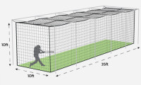 Backyard Baseball Batting Cage Kit - 10x10x35'