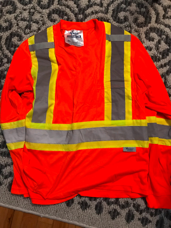 3 orange safety reflective shirts 2 brand new 1 barely used in Other in North Bay