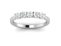 1.0 CTW Round Natural Diamond Wedding Ring 10k White Gold