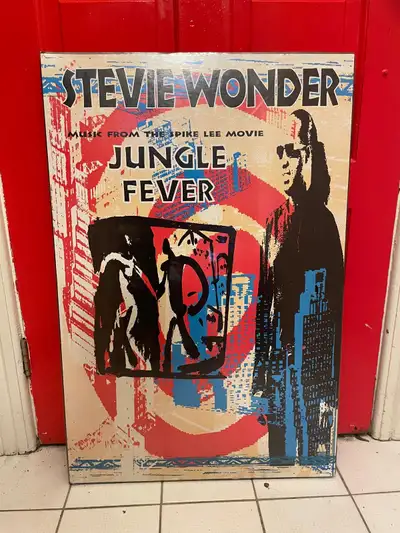 FOR SALE: Stevie Wonder "Jungle Fever" Framed Promo Poster – $30 Bring home a piece of musical and m...