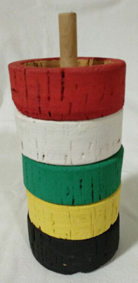 * Vintage 5 Piece Cork Coaster Set Made in New Brunswick