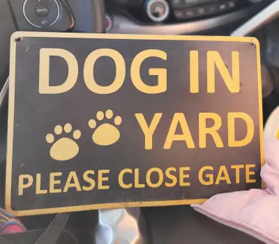 Dog in Yard Sign, View more