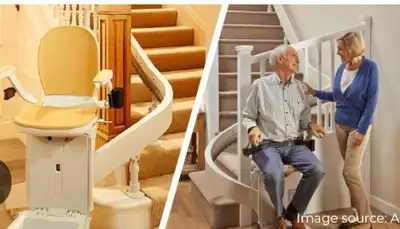 Stairlift Chair Lift for Elderly Straight or Curved Stairs Delivery & Installation FREE in Home Cons...