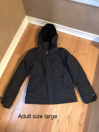Adult Large TNA charcoal winter coat
