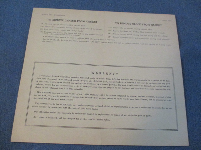 SENTINEL RADIO MODEL 346-OPERATION & SERVICE INSTRUCTIONS-1950'S dans Art et objets de collection  à Laval/Rive Nord - Image 4