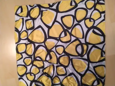 NEW,  Square Neck Scarf, Yellow/black/white, View more