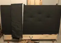 Grey/ Black Headboard/Bed frame w/ slats (Queen bed)