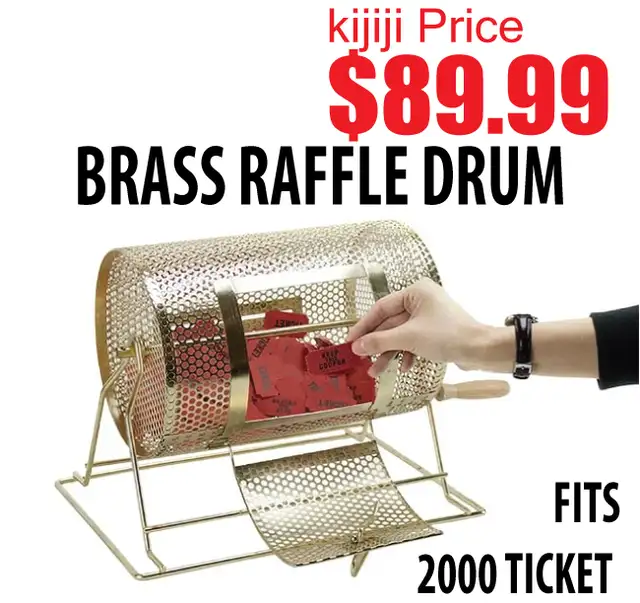 Raffle Drum BRASS SMALL Holds up to 2,000 Tickets in Toys & Games in City of Toronto - Image 2