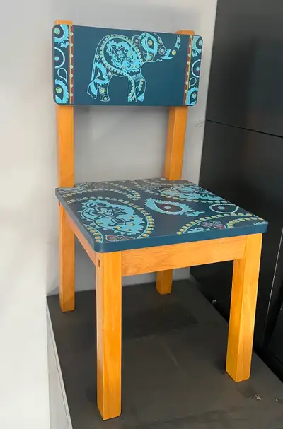 Two kids chairs and a kids size table., View more