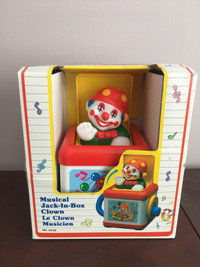 VINTAGE - NWT - REDBOX MUSICAL JACK IN THE BOX CLOWN TOY
