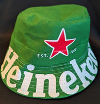 Fab NEW Cotton & Polyester Unisex One-Size Heineken Bucket Hat!
