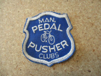 1960s MANITOBA PEDAL PUSHER CLUBS CREST PATCH $5 VINTAGE BIKE