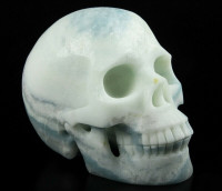 Huge 5" Royal Dumortierite Crystal Skull! Hand carved realistic.