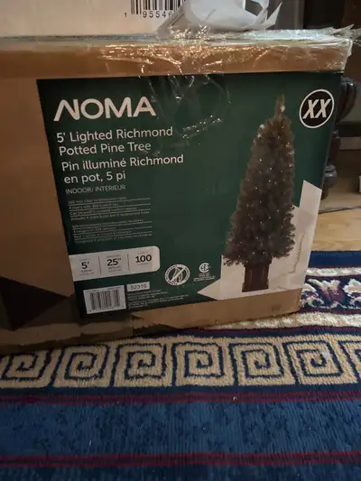 Noma 5’ lighted Richmond potted pine tree, View more