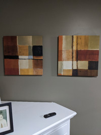 Pair Of Canvas Abstract Pictures