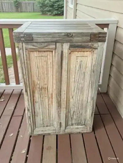solid wood wine storage cabinet. I DELIVER to your deck., View more