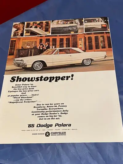 1965 Dodge Polara Showstopper Original Ad Size: 10-1/2" X 13-1/4"