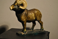 Vintage Bighorn Sheep Metal Figurine
