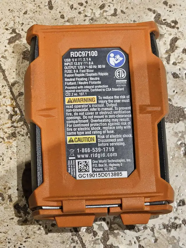 Ridgid Power Source RDC97100597784586848849921