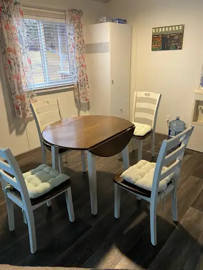 Dining table and chairs, View more