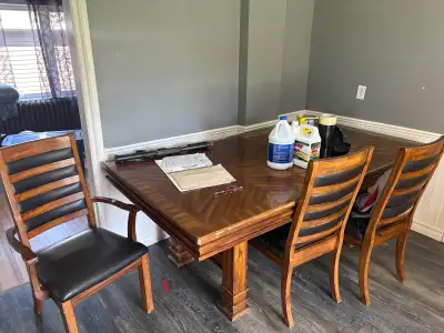 solid wood table about 6feet long, View more