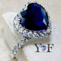 BLUE SAPPHIRE, HEART SHAPED RING