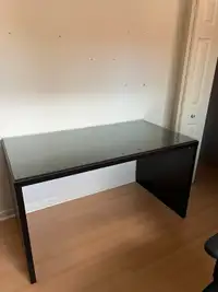 IKEA Dark Brown Desk with Glass Piece on Top