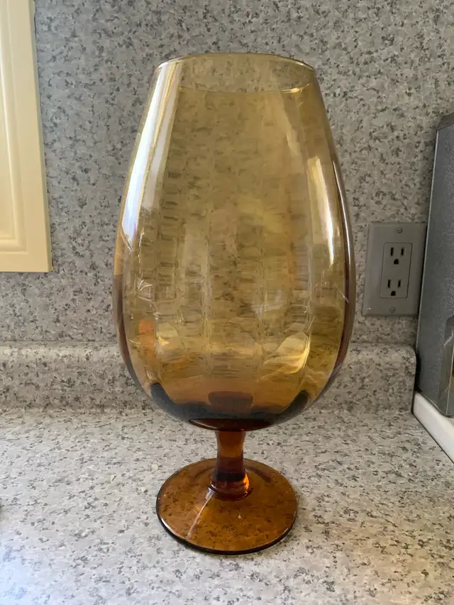 Amber glass goblet