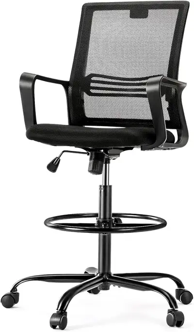 Tall Drafting Chair | Standing Desk Office Chair with Foot Ring, View more