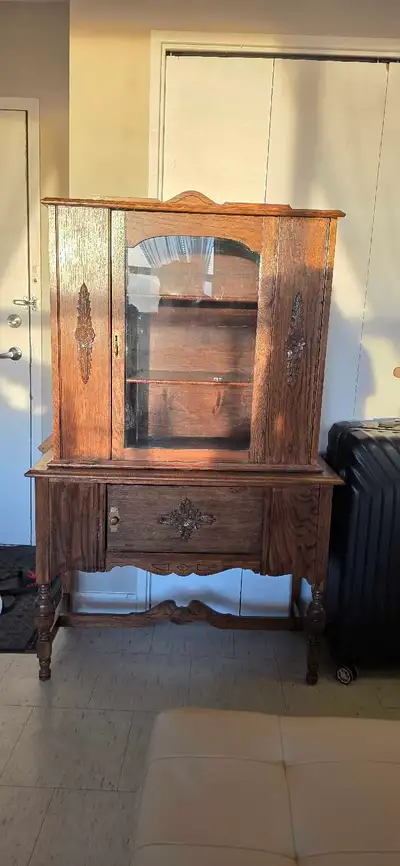 vintage Oak Sideboard/buffet/Hutch/display cabinet, View more