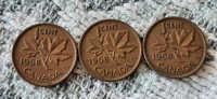 1958 and 1959 Canadian Pennies