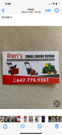 REN’s mobile lawnmower repair  ☎️  6477789261