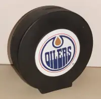 Edmonton Oilers Plastic Puck Coin Bank