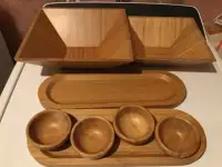 Pampered Chef bamboo serving pieces